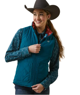 Cozy Lounge Wear Women's cozy wool outerwear Ariat Ladies Deep Lagoon Reversible Dilon Vest Cozy Lounge Wear Women's cozy wool outerwear Ariat Ladies Deep Lagoon Reversible Dilon Vest