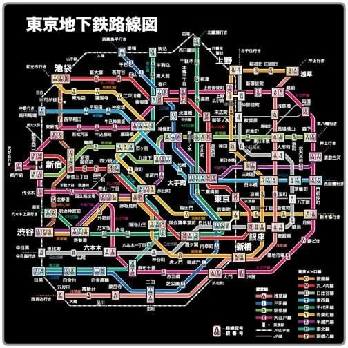 Urban Style Tokyo Subway Map - T-shirt