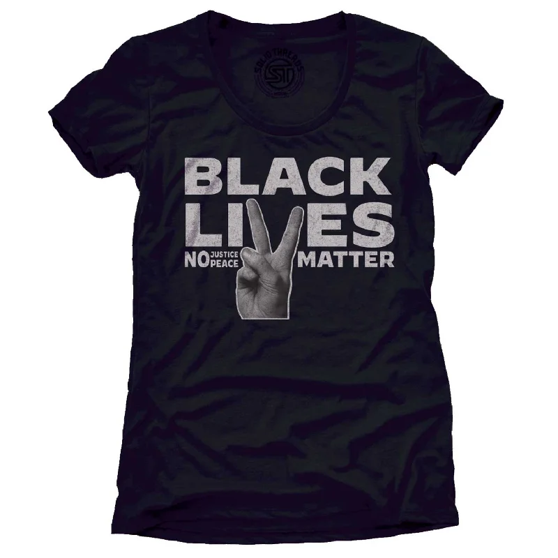 Relaxed Chic vintage T-Shirts for women Women's Black Lives Matter Peace Fingers T-shirt | Supports Racial Equality Relaxed Chic vintage T-Shirts for women Women's Black Lives Matter Peace Fingers T-shirt | Supports Racial Equality