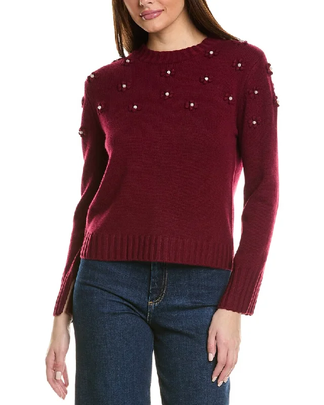 Trendy Comfort Women’s luxurious knit sweaters Hannah Rose Pearl Bobble Cluster Wool & Cashmere-Blend Sweater Trendy Comfort Women’s luxurious knit sweaters Hannah Rose Pearl Bobble Cluster Wool & Cashmere-Blend Sweater
