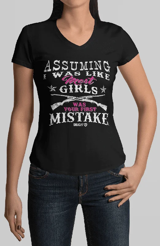 Casual Chic Wear comfy printed graphic T-shirts for women Don't Mistake me for Most Girls
