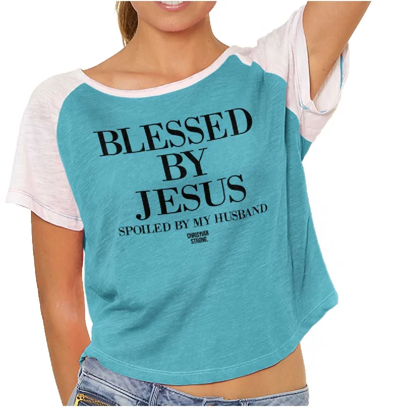 Retro Design trendy graphic tees for casual wear Blessed by Jesus Vintage T Shirts