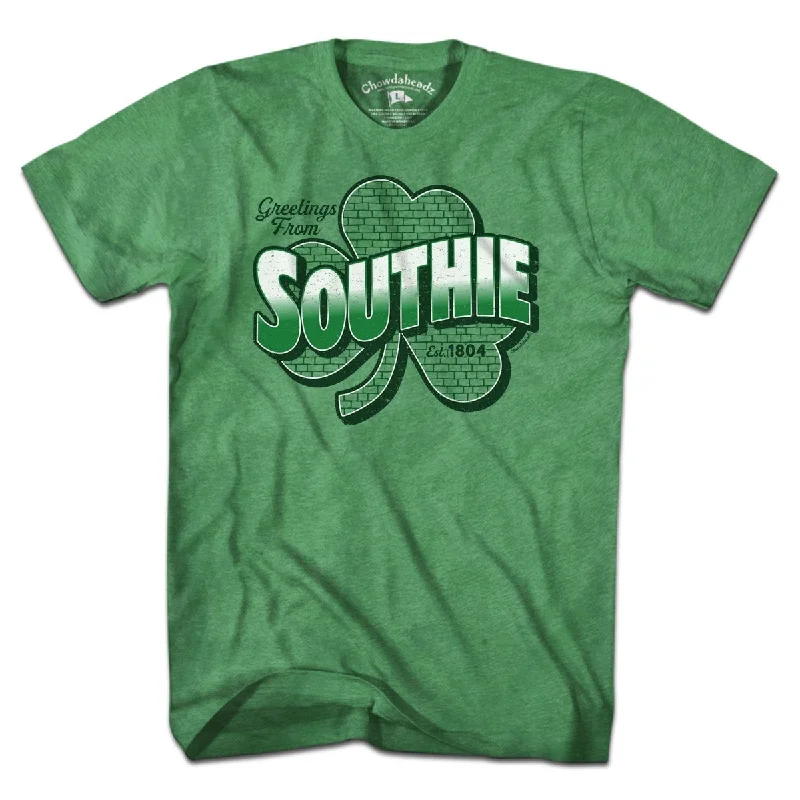 Chic Comfort statement graphic T-shirts for casual outfits Greetings From Southie T-Shirt