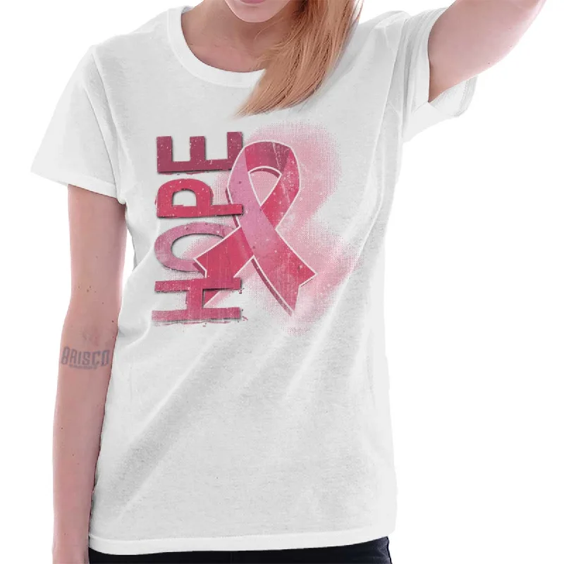 Soft Clothing oversized cotton graphic T-shirts Hope Pink Ribbon Ladies T Shirt