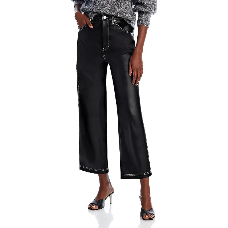 Trendy Dresses Elegant work pants [BLANKNYC] Womens Baxter Faux Leather Cropped Straight Leg Pants