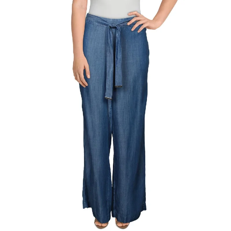 Easy-to-Wear Colorful office pants Calvin Klein Womens Tencel Chambray Wide Leg Pants