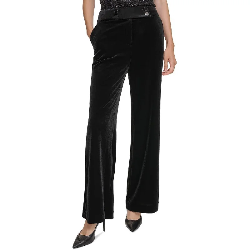 Trendy Comfort Fitted work pants Calvin Klein Womens Whitney Velvet High-Rise Wide Leg Pants Trendy Comfort Fitted work pants Calvin Klein Womens Whitney Velvet High-Rise Wide Leg Pants