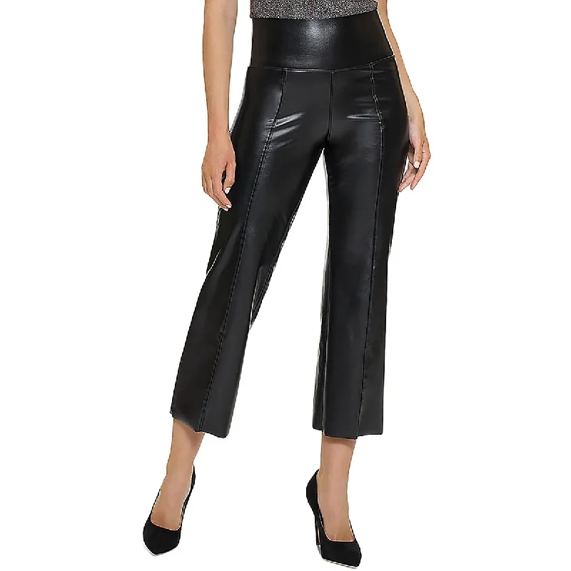 Comfy Dress Women’s summer pants Hue Womens Faux Leather High Rise Flared Pants