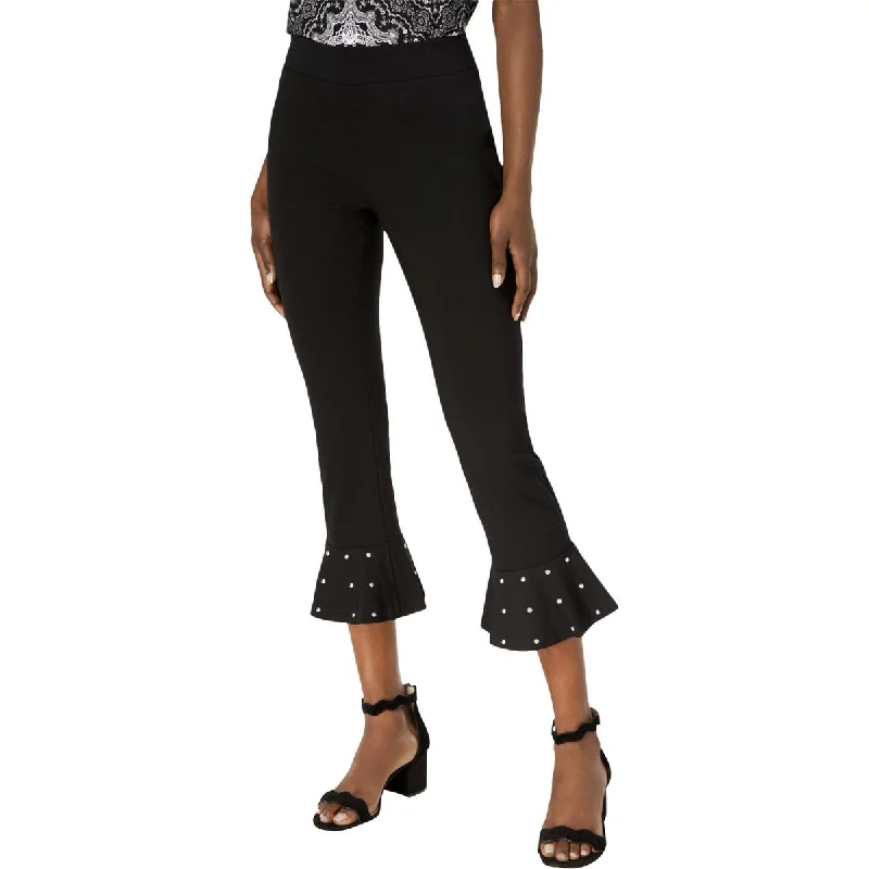 Casual Fit Wear Office linen pants INC Womens Studded Ruffle Hem Capri Pants