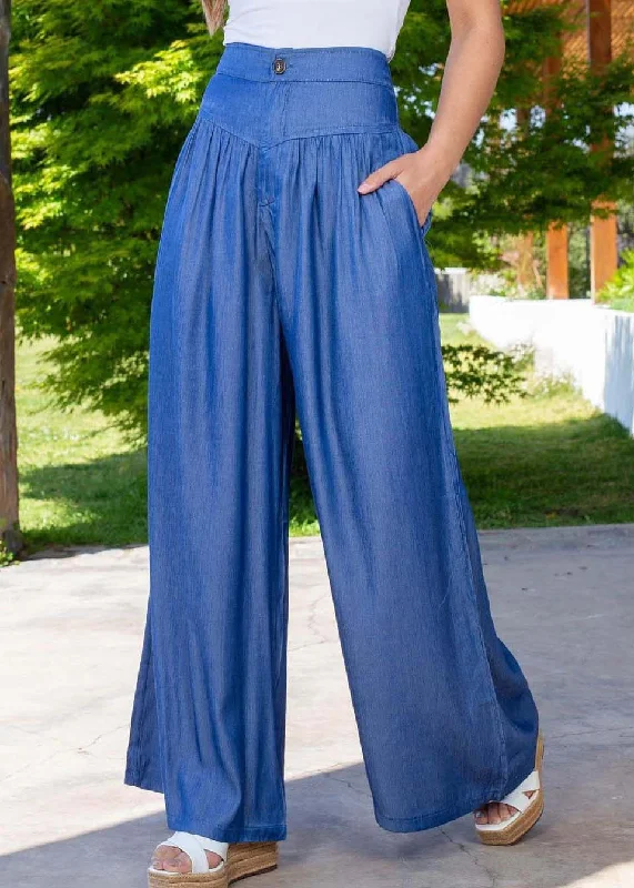 Light Dressing Cozy high-waisted pants Plus Size Blue High Waist Patchwork Wrinkled Denim Wide Leg Pants Summer Light Dressing Cozy high-waisted pants Plus Size Blue High Waist Patchwork Wrinkled Denim Wide Leg Pants Summer