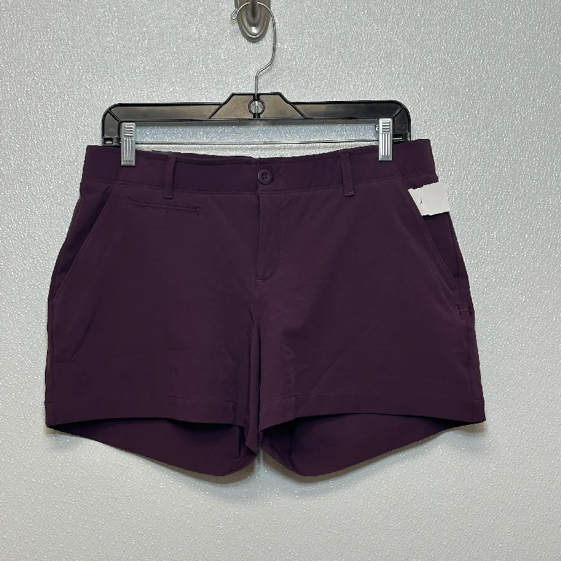 Simple Style Vibrant cotton shorts Shorts By Under Armour In Burgundy, Size: 10