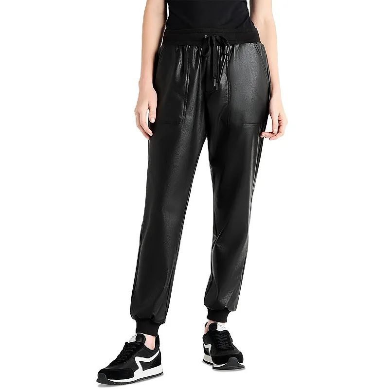 Breezy Comfort Tapered work pants Splendid Womens Faux Leather Pull On Jogger Pants